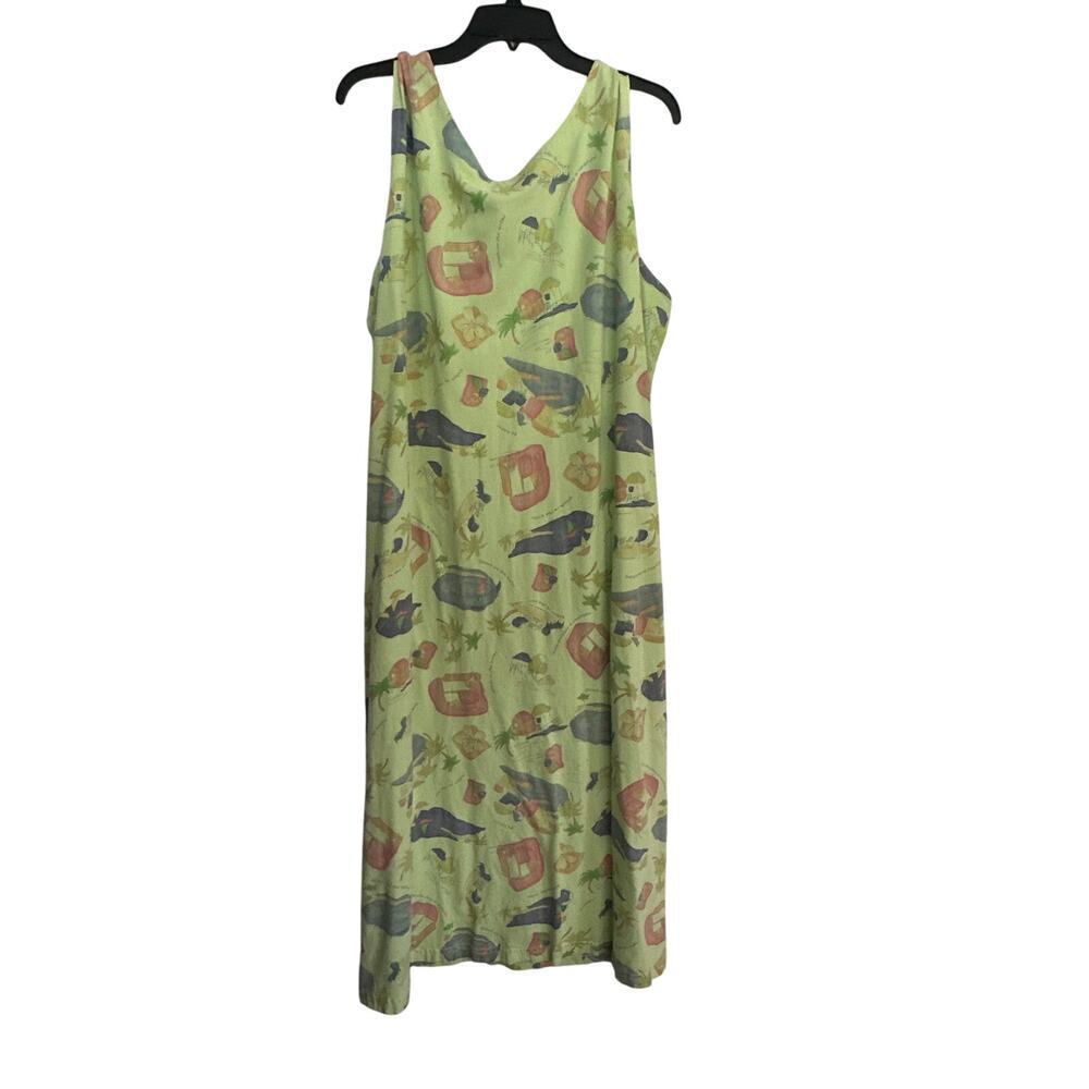Fresh Produce Women's Green 100% Cotton Whimsical Sea Life Midi Dress Size 2X - Picture 2 of 7